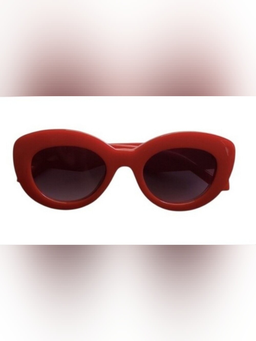 Red Cat-Eye Sunglasses with Dark Lenses